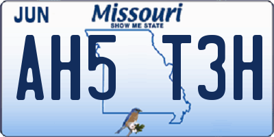 MO license plate AH5T3H