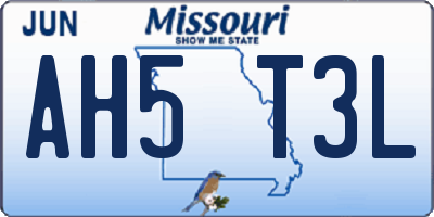 MO license plate AH5T3L