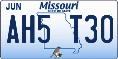 MO license plate AH5T3O