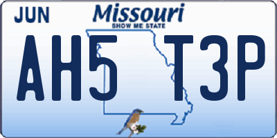 MO license plate AH5T3P