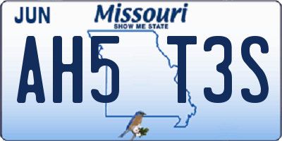 MO license plate AH5T3S