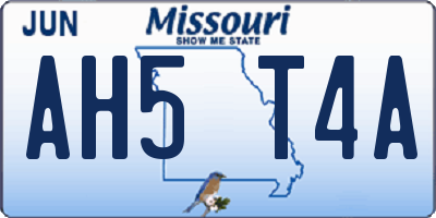 MO license plate AH5T4A