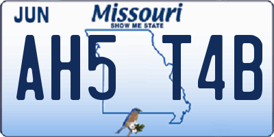 MO license plate AH5T4B