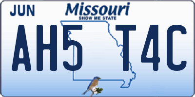 MO license plate AH5T4C