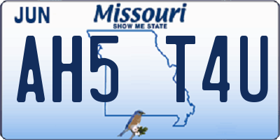 MO license plate AH5T4U