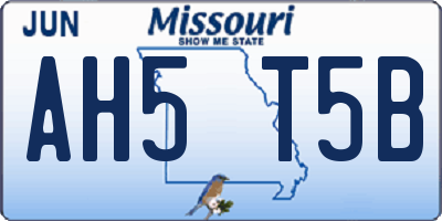 MO license plate AH5T5B