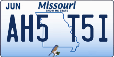 MO license plate AH5T5I
