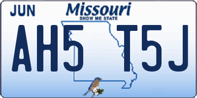 MO license plate AH5T5J