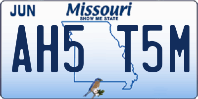 MO license plate AH5T5M