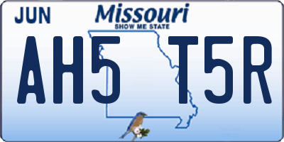 MO license plate AH5T5R