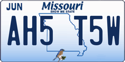 MO license plate AH5T5W