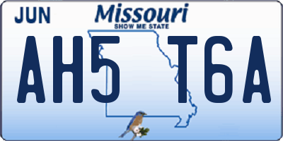 MO license plate AH5T6A