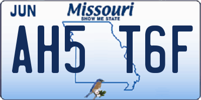 MO license plate AH5T6F