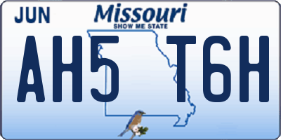 MO license plate AH5T6H