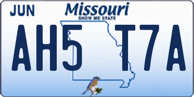 MO license plate AH5T7A