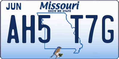 MO license plate AH5T7G
