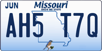 MO license plate AH5T7Q