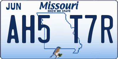MO license plate AH5T7R