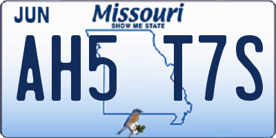 MO license plate AH5T7S