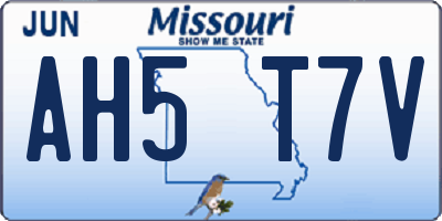 MO license plate AH5T7V