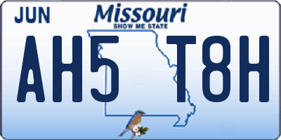 MO license plate AH5T8H