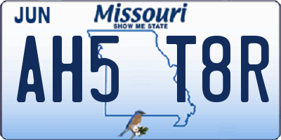 MO license plate AH5T8R