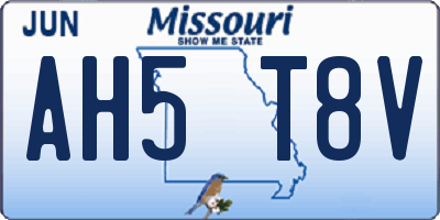 MO license plate AH5T8V