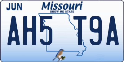 MO license plate AH5T9A
