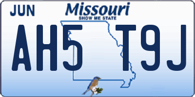 MO license plate AH5T9J