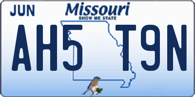 MO license plate AH5T9N