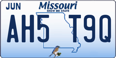 MO license plate AH5T9Q