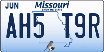 MO license plate AH5T9R