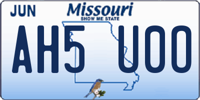 MO license plate AH5U0O
