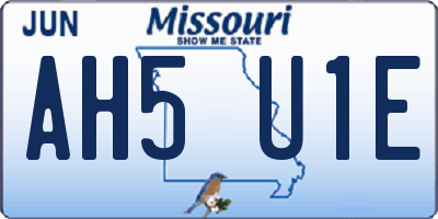 MO license plate AH5U1E
