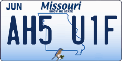 MO license plate AH5U1F