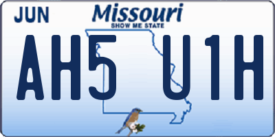 MO license plate AH5U1H
