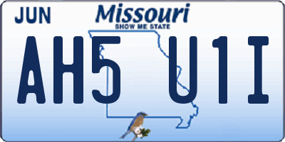 MO license plate AH5U1I