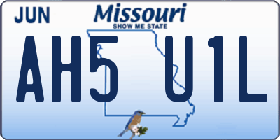 MO license plate AH5U1L