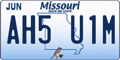 MO license plate AH5U1M