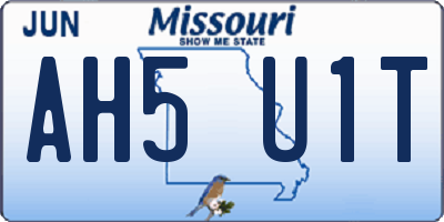 MO license plate AH5U1T