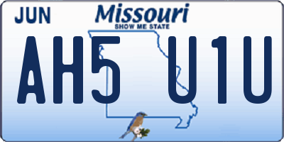 MO license plate AH5U1U