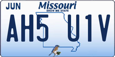 MO license plate AH5U1V