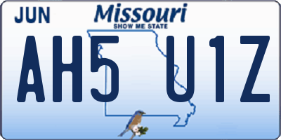 MO license plate AH5U1Z