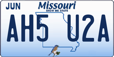 MO license plate AH5U2A
