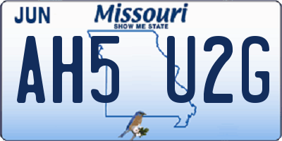 MO license plate AH5U2G