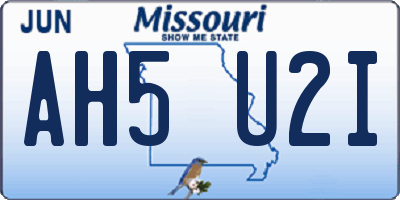 MO license plate AH5U2I