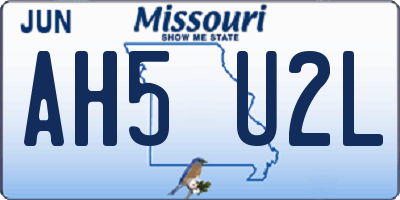 MO license plate AH5U2L
