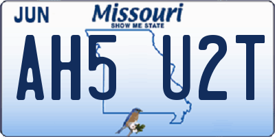 MO license plate AH5U2T