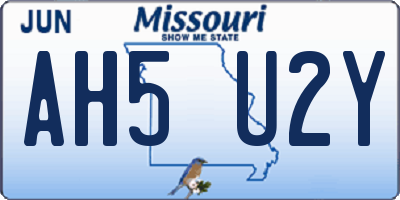 MO license plate AH5U2Y