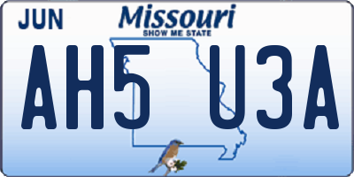 MO license plate AH5U3A